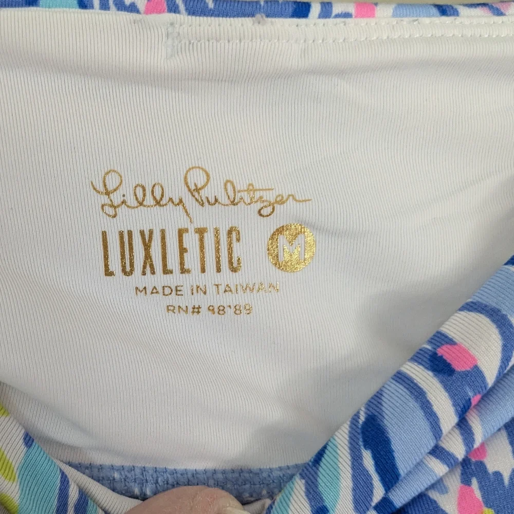 Lilly Pulitzer Luxletic Blue and Pink Leggings - Picture 4 of 5